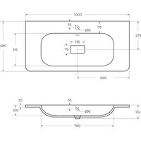 Умывальник Cezares CZR-1000/480-LV-MR-NV - Превью изображения №5 — Интернет-магазин Time-Shop