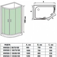 Душевой уголок WeltWasser WW500 С 120/90/189 L - Превью изображения №4 — Интернет-магазин Time-Shop