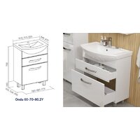  Volna Тумба Onda 60.2Y напольная с умывальником Балтика - Превью изображения №10 — Интернет-магазин Time-Shop