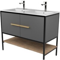 Дабер Тумба под умывальник 007 100 (серый/дуб канзас коричневый)