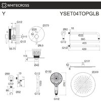 Душевая система  Whitecross Y YSET04TOPGLB (брашированное золото) - Превью изображения №3 — Интернет-магазин Time-Shop