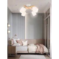 Люстра средней высоты Aitin Pro НПБ 02-4x60-101 N5291/4 (белый/дерево) - Превью изображения №3 — Интернет-магазин Time-Shop