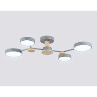 Припотолочная люстра Ambrella light FL4859/4 GR/WD (серый/дерево) - Превью изображения №4 — Интернет-магазин Time-Shop