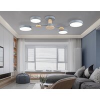 Припотолочная люстра Ambrella light FL4859/4 GR/WD (серый/дерево) - Превью изображения №8 — Интернет-магазин Time-Shop