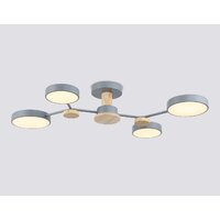 Припотолочная люстра Ambrella light FL4859/4 GR/WD (серый/дерево) - Превью изображения №3 — Интернет-магазин Time-Shop