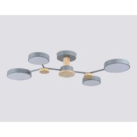 Припотолочная люстра Ambrella light FL4859/4 GR/WD (серый/дерево) - Превью изображения №5 — Интернет-магазин Time-Shop