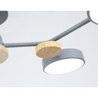 Припотолочная люстра Ambrella light FL4859/4 GR/WD (серый/дерево) - Превью изображения №7 — Интернет-магазин Time-Shop
