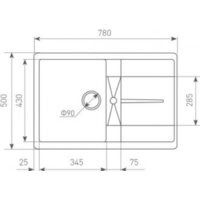 Кухонная мойка Zigmund & Shtain Rechteck 780 (речной песок) - Превью изображения №2 — Интернет-магазин Time-Shop
