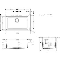 Кухонная мойка Hansgrohe S51 S510-F660 Zlewozmywak nablatowy 660 43313290 (каменный серый) - Превью изображения №2 — Интернет-магазин Time-Shop