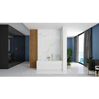 Стеклянная шторка для ванны Rea Elegant 80 (матовое золото/прозрачное стекло) - Превью изображения №2 — Интернет-магазин Time-Shop