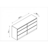 Комод Mio Tesoro Кастор 6 ящиков 2.03.02.080.4 (серый) - Превью изображения №3 — Интернет-магазин Time-Shop