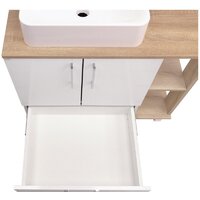  Doratiz Тумба под умывальник Doratiz Гавайи 80 9908.184 (белый/дуб сонома) - Превью изображения №4 — Интернет-магазин Time-Shop