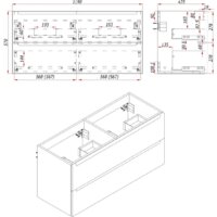  ЗОВ Тумба с умывальником Дион 120 D120LHO0M9003MKV5-OL120 (белый матовый/дуб) - Превью изображения №4 — Интернет-магазин Time-Shop