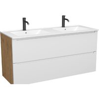 ЗОВ Тумба с умывальником Дион 120 D120LHO0M9003MKV5-OL120 (белый матовый/дуб)