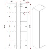  ЗОВ Шкаф-пенал для ванной Парма 150 PP150LA0MAMC1B (аттик) - Превью изображения №3 — Интернет-магазин Time-Shop
