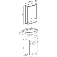  Runo Тумба под умывальник Фортуна 50 (напольная) - Превью изображения №4 — Интернет-магазин Time-Shop