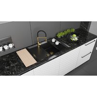 Кухонная мойка Kernau KGS Y 6078 1B1D Deep Black - Превью изображения №7 — Интернет-магазин Time-Shop