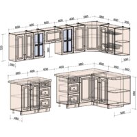 Готовая кухня Интерлиния Мила Шато 1.5x3.0 правая (луна/луна/бискайская сосна) - Превью изображения №5 — Интернет-магазин Time-Shop
