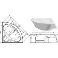 Ванна Эстет Аврора 140x140 - Превью изображения №4 — Интернет-магазин Time-Shop