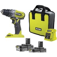 Ударная дрель-шуруповерт Ryobi R18PD2-220S 5133004459 (с 2-мя АКБ, сумка) - Превью изображения №2 — Интернет-магазин Time-Shop