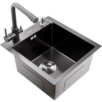 Кухонная мойка Avina HM4548 PVD (графит) - Превью изображения №3 — Интернет-магазин Time-Shop