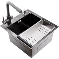 Кухонная мойка Avina HM4548 PVD (графит) - Превью изображения №4 — Интернет-магазин Time-Shop