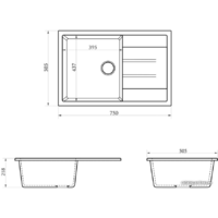 Кухонная мойка Berge BR-7603 (серый матовый) - Превью изображения №3 — Интернет-магазин Time-Shop