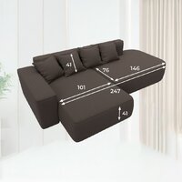 Угловой диван Лига диванов Лига-065 левый 129798L (рогожка амур 05 коричневый) - Превью изображения №7 — Интернет-магазин Time-Shop