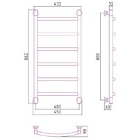 Полотенцесушитель Сунержа Галант+ 800х400 071-0200-8040 - Превью изображения №3 — Интернет-магазин Time-Shop