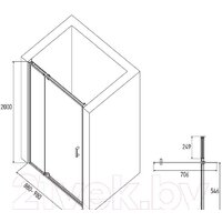 Душевая дверь Alex Baitler AB78C90 98x200 - Превью изображения №5 — Интернет-магазин Time-Shop