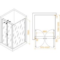 Душевой уголок RGW PA-144 (PA-104+Z-050-2+O-104) 060814402-011 100x120 (хром/прозрачное стекло) - Превью изображения №2 — Интернет-магазин Time-Shop