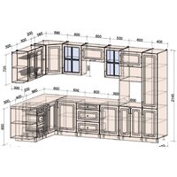 Готовая кухня Интерлиния Мила Шато 1.88x3.2 ВТ левая (океан/океан/дуб бунратти) - Превью изображения №5 — Интернет-магазин Time-Shop