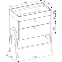  Lauter Тумба под умывальник Estel 70 (серо-зеленый п/мат) - Превью изображения №8 — Интернет-магазин Time-Shop