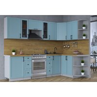 Готовая кухня Интерлиния Тренд 1.5x2.7 правая (океан/океан/дуб бунратти) - Превью изображения №4 — Интернет-магазин Time-Shop