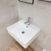 Умывальник Lauter 21478 + клапан 21190W + сифон 21635W (белый матовый) - Превью изображения №8 — Интернет-магазин Time-Shop