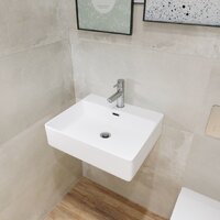 Умывальник Lauter 21478 + клапан 21190W + сифон 21635W (белый матовый) - Превью изображения №4 — Интернет-магазин Time-Shop