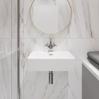 Умывальник Lauter 21478 + клапан 21190W + сифон 21635W (белый матовый) - Превью изображения №9 — Интернет-магазин Time-Shop