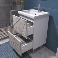  Vigo Тумба под умывальник Geometry 500-0-2 Фостер (бетон) - Превью изображения №4 — Интернет-магазин Time-Shop