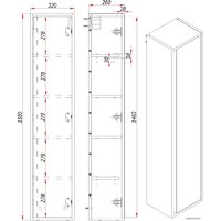  ЗОВ Шкаф-пенал для ванной Парма 150 PP150LWP0MHMC1A (белый/галифакс) - Превью изображения №4 — Интернет-магазин Time-Shop
