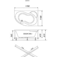 Ванна Triton Мари 170х110L (с каркасом, сифоном, экраном) - Превью изображения №8 — Интернет-магазин Time-Shop