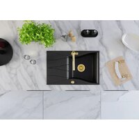 Кухонная мойка Kernau KGSO 6078 1B1D Deep Black + Gold Metallic - Превью изображения №4 — Интернет-магазин Time-Shop