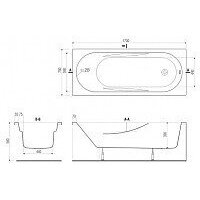 Ванна Cersanit Mito Red 170x70 с ножками со смесителем Brasko Black однорыч. (с сифоном Prime) - Превью изображения №6 — Интернет-магазин Time-Shop
