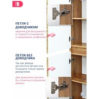  Doratiz Шкаф-пенал для ванной Сицилия 40 2712.312 (дуб вотан, подвесной) - Превью изображения №4 — Интернет-магазин Time-Shop