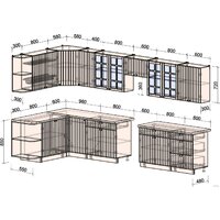 Готовая кухня Интерлиния Берес 1.7x2.4 правая (дуб английский/дуб полярный/кастилло темный) - Превью изображения №2 — Интернет-магазин Time-Shop