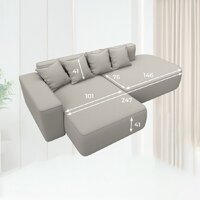 Угловой диван Лига диванов Лига-065 левый 129797L (рогожка амур 02 бежевый) - Превью изображения №8 — Интернет-магазин Time-Shop