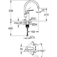 Смеситель Grohe Eurosmart 33202003 - Превью изображения №4 — Интернет-магазин Time-Shop