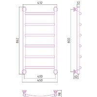 Полотенцесушитель Сунержа Галант+ 800х400 31-0200-8040 - Превью изображения №3 — Интернет-магазин Time-Shop