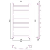 Полотенцесушитель Сунержа Галант+ 1000х500 032-0200-1050 - Превью изображения №3 — Интернет-магазин Time-Shop
