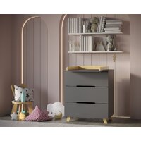 Детский комод Incanto Anniken LUX 800/3 PK-0087/9 (графит/бук) - Превью изображения №4 — Интернет-магазин Time-Shop