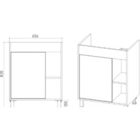  Viant Тумба под умывальник Бостон Como 70 VBOS70COG-T1ST - Превью изображения №2 — Интернет-магазин Time-Shop